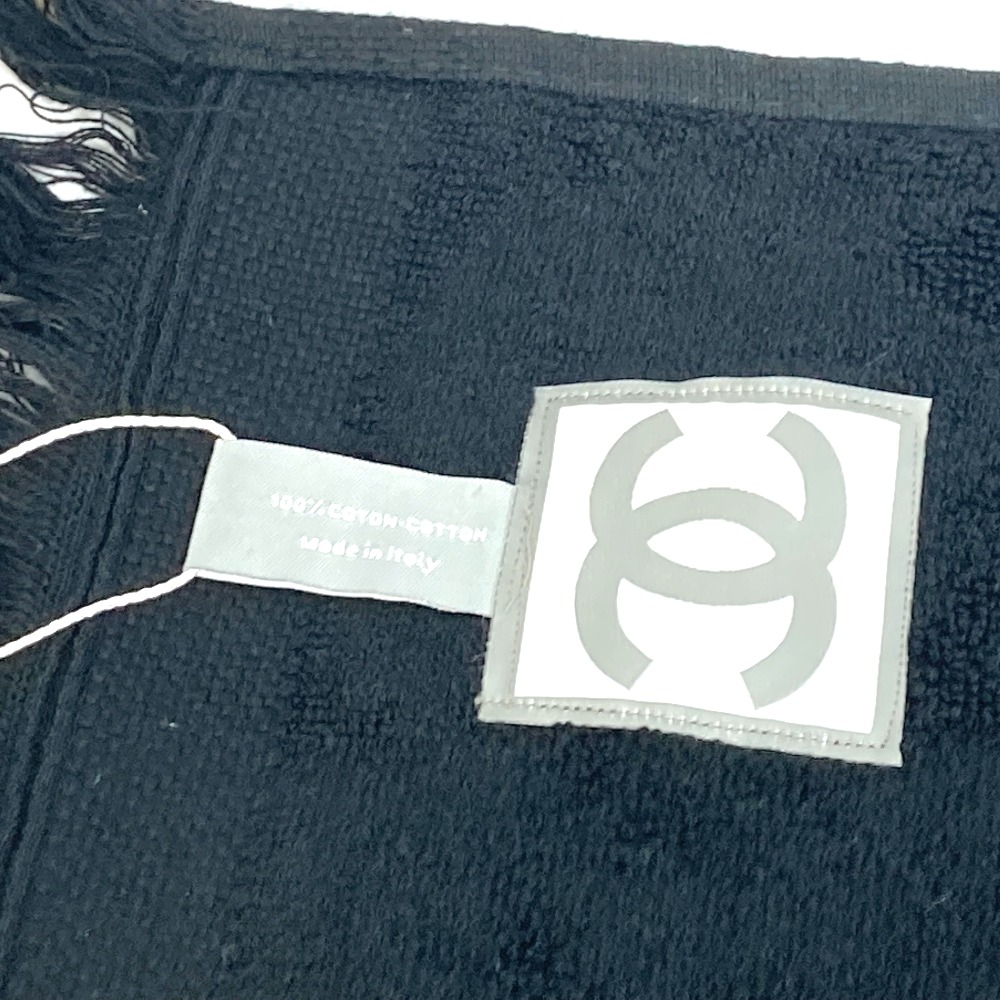 CHANEL Chanel CC здесь Mark пляж полотенце покрывало хлопок черный женский [ б/у ]