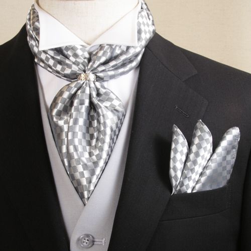  scarf chief ring set gray men's wedding new . tuxedo color correcting CD405-SD4005-RG-GRAY