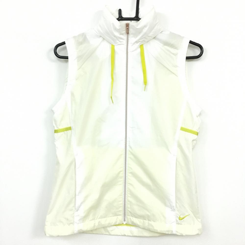  Nike Golf 2WAY blouson white × yellow sleeve demountable hood storage possible lining mesh lady's S Golf wear NIKE|25%OFF price 
