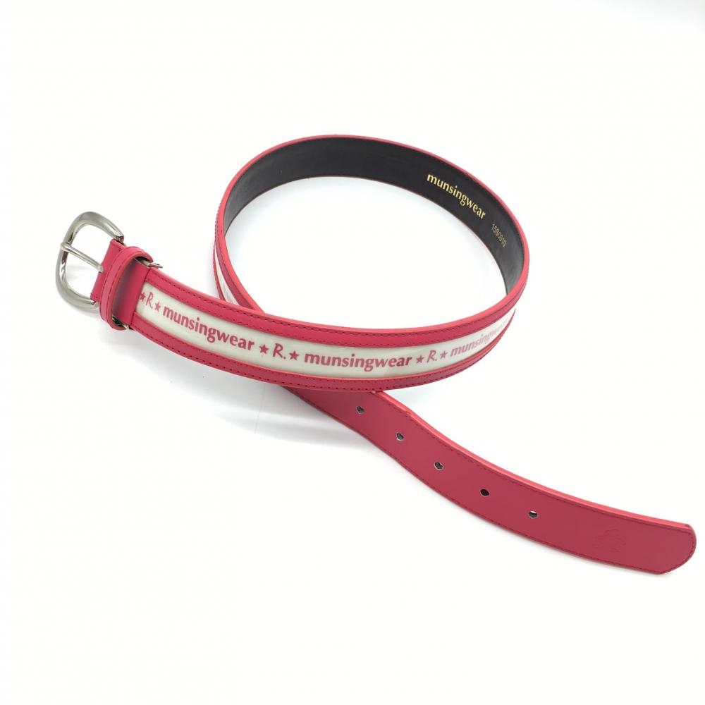  Munsingwear wear belt pink × white Logo pattern lady's Golf wear Munsingwear|20%OFF price 