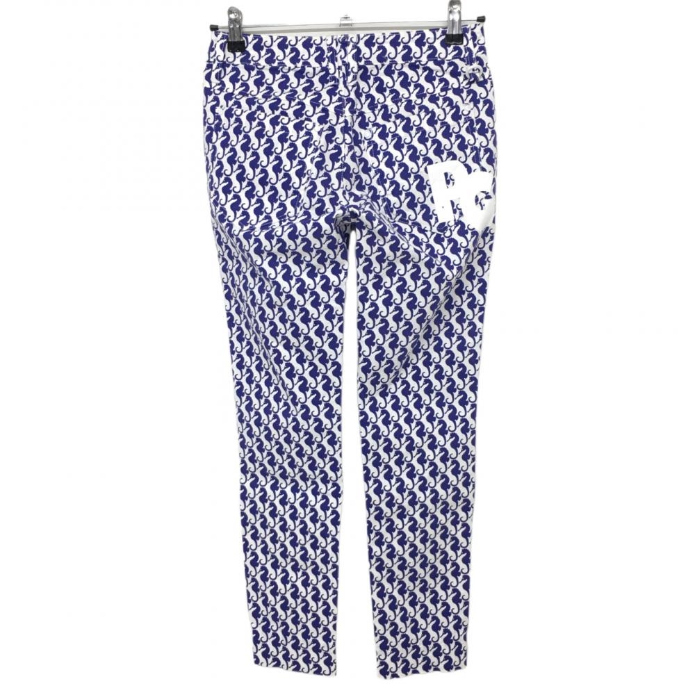 [ beautiful goods ] Pearly Gates pants white × blue seahorse total pattern stretch lady's 0(S) Golf wear PEARLY GATES|20%OFF price 