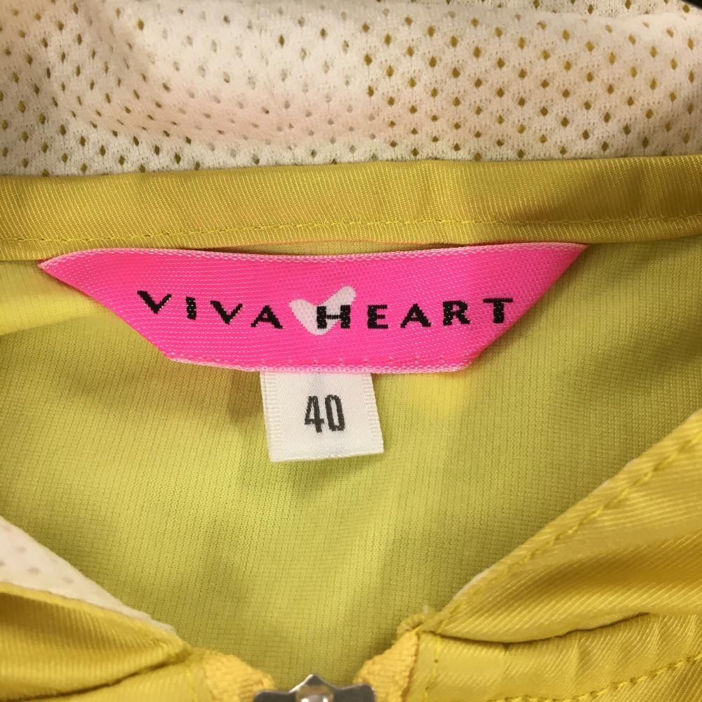  viva Heart Zip Parker желтый × белый часть сетка Heart нашивка женский 40(M) Golf одежда VIVA HEART( прекрасный товар )|SALE цена 