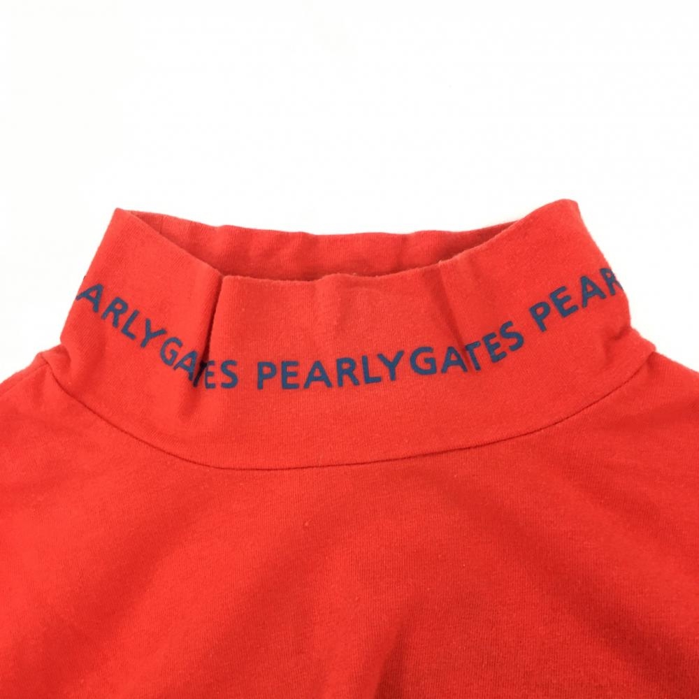  Pearly Gates длинный рукав с высоким воротником рубашка красный × темно-синий шея Logo женский 0(S) Golf одежда PEARLY GATES|SALE цена 