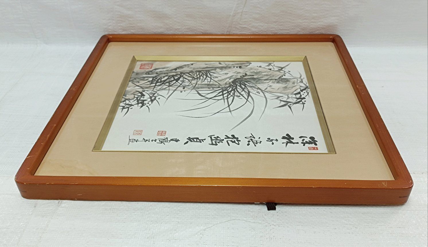  old cheap rice field higashi crane work autograph water ink picture square fancy cardboard orchid stone map 