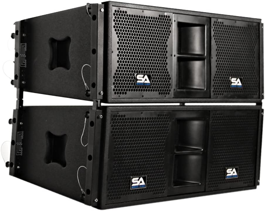 Seismic Audio - SALA-210 pair - passive 2x10 line a Ray speaker 2 piece - PA/DJ band life sound 