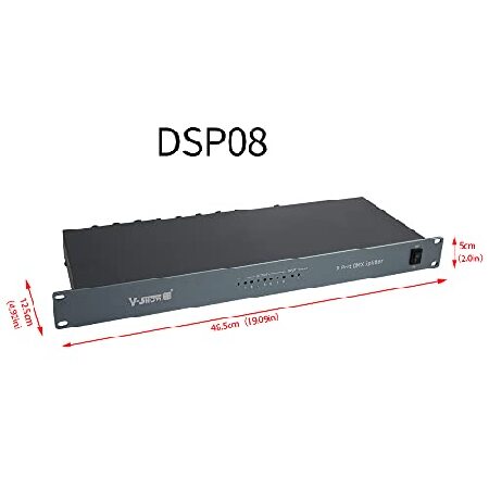V-Show Universal DMX512 Optical Splitter - 8port DMX Splitter DMX512 8CH DMX Splitter Stage Lights Signal Amplifier Splitter 8 Way DMX Distributor (8