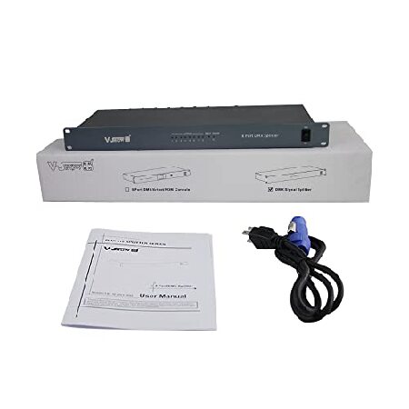V-Show Universal DMX512 Optical Splitter - 8port DMX Splitter DMX512 8CH DMX Splitter Stage Lights Signal Amplifier Splitter 8 Way DMX Distributor (8