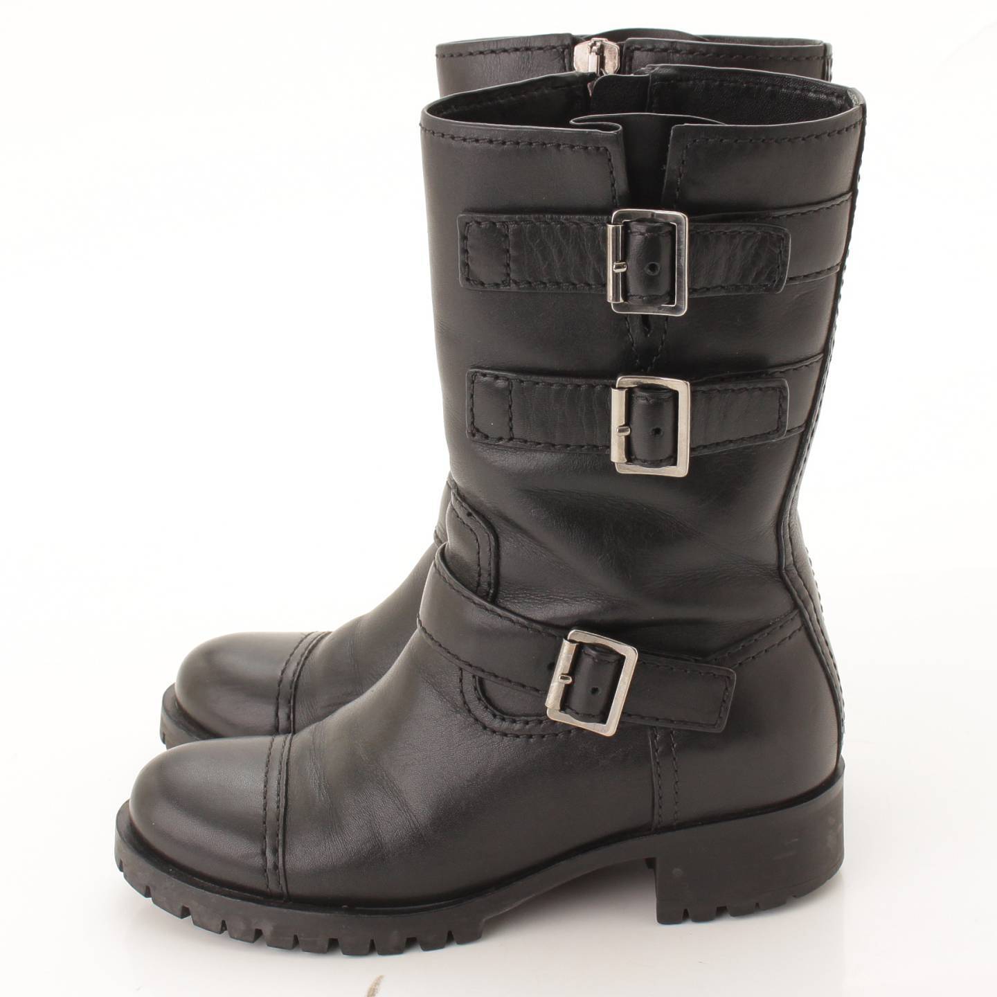 [ Prada ]Prada sport re zha cai do Zip engineer boots 3U5914 black 36 1/2 [ used ][ regular goods guarantee ]162436