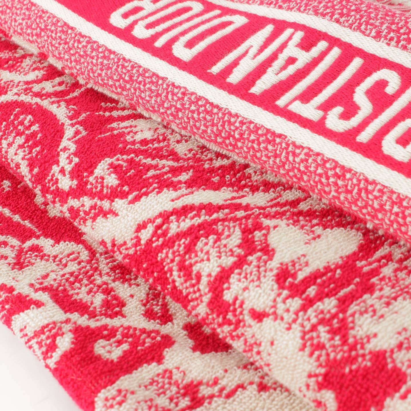 [ Dior ]DIOR Logo towarudujui cotton beach towel 21JOU800IXGS red [ used ][ regular goods guarantee ]192252