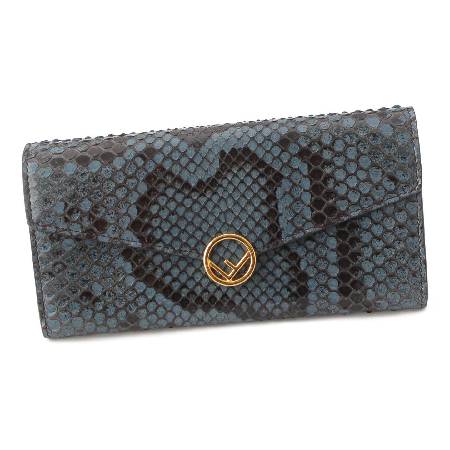 [ Fendi ]Fendiefiz Fendi python chain wallet 8M0365 blue [ used ][ regular goods guarantee ]194921