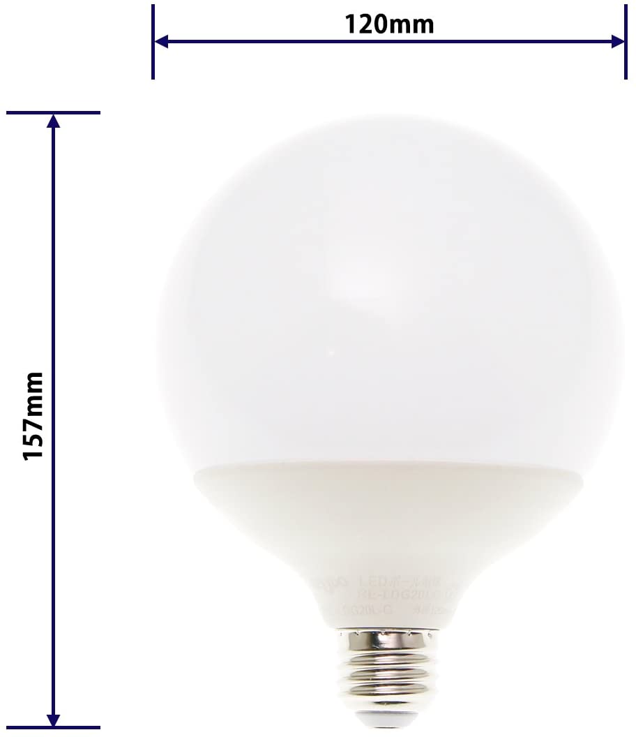  большой LED мяч лампа диаметр 12cm E26 застежка белый цвет немного желтый цвет .. есть установленный цвет style 2600lm в общем лампа 150W форма соответствует. яркость все направления модель 