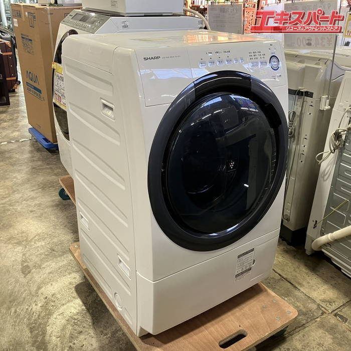 SHARP ドラム式 洗濯乾燥機 ES-S7D-WL プラズマクラスター シャープ、マンションにも設置できるドラム式洗濯乾燥機「ES-S7D