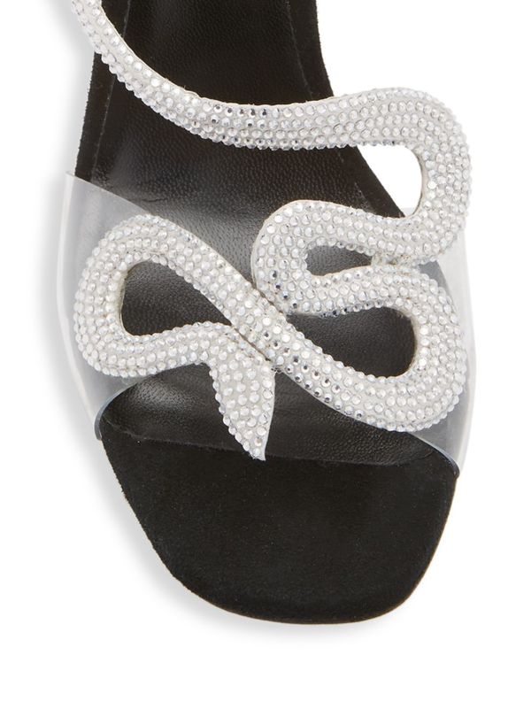  Rene * Caovilla lady's sandals shoes 105MM Snake Slingback Sandals