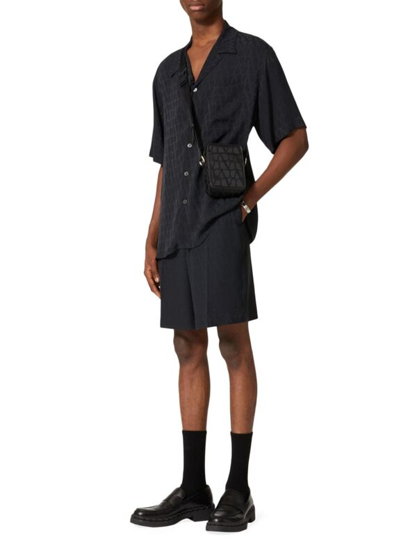  Valentino мужской шорты * шорты низ Bermuda Shorts In Silk With All-over Toile Iconographe Pattern