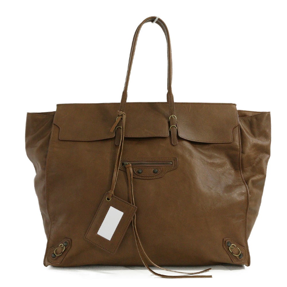  Balenciaga The paper * tote bag * leather /266398/ Brown /BALENCIAGA next day delivery possible /207377