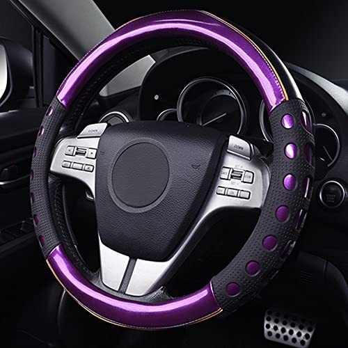 品質検査済 ユニバーサル15インチ 丈夫なポリウレタンパープルレザー 車用ハンドルカバー 海外のより良い商品をお取り寄せ致します 車 ハンドルアクセサリー スポーツグリップ ブラック Suv用 トラック 車椅子 Unipnl Com Br