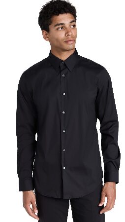  free shipping Theory men's sill va in long sleeve button down shirt US size : Small color : black parallel import 