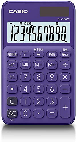  Casio красочный калькулятор лиловый 10 колонка блокнот модель SL-300C-PL-N
