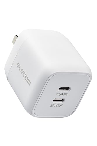 ELECOM USB Power Delivery 45W キューブAC充電器（C×2） EC-AC4245WH （ホワイト）の商品画像