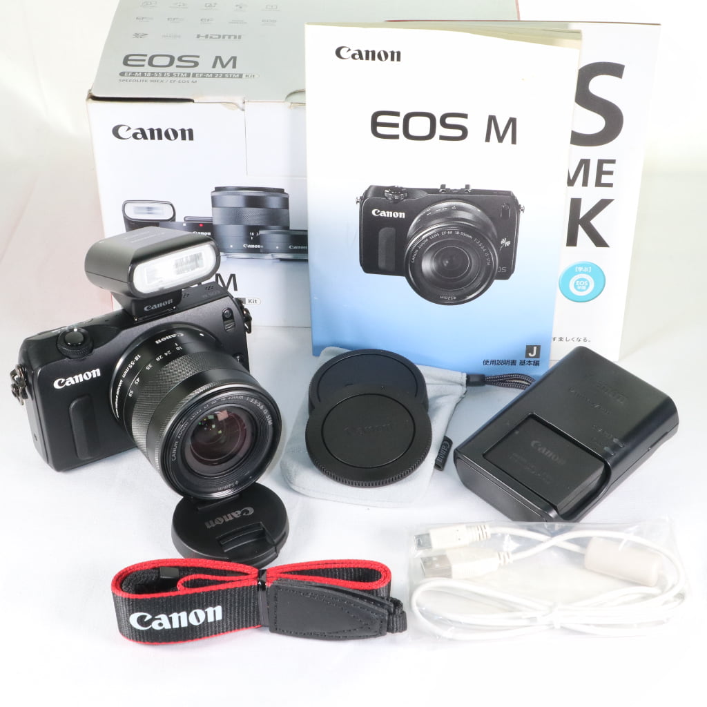 キヤノン Canon EOS M + 18-55mm レンズキット【付属品多数】 Amazon | Canon ミラーレス一眼カメラ EOS M ダブルレンズキット EF