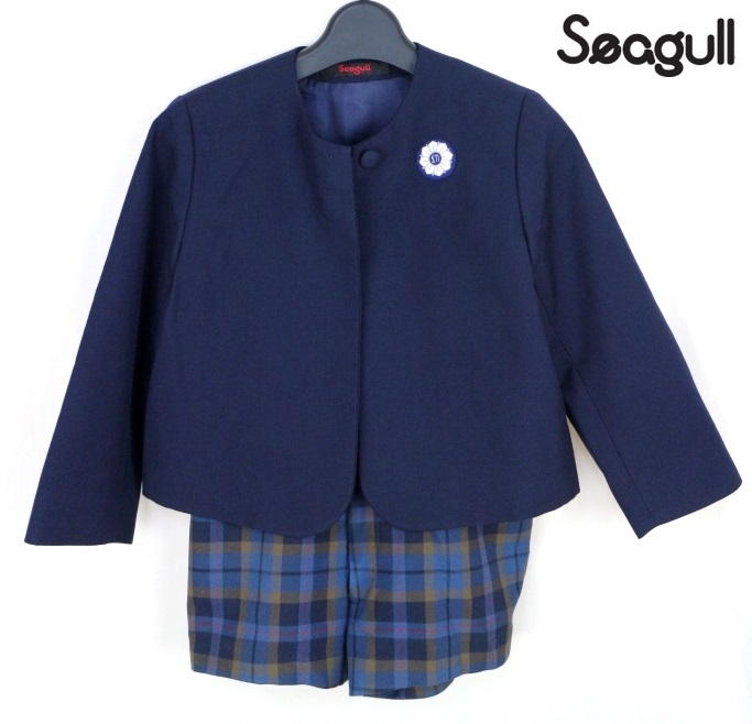 (1) б/у б/у одежда Seagull производства детский сад частная форма . одежда рубашка верх и низ 120cm