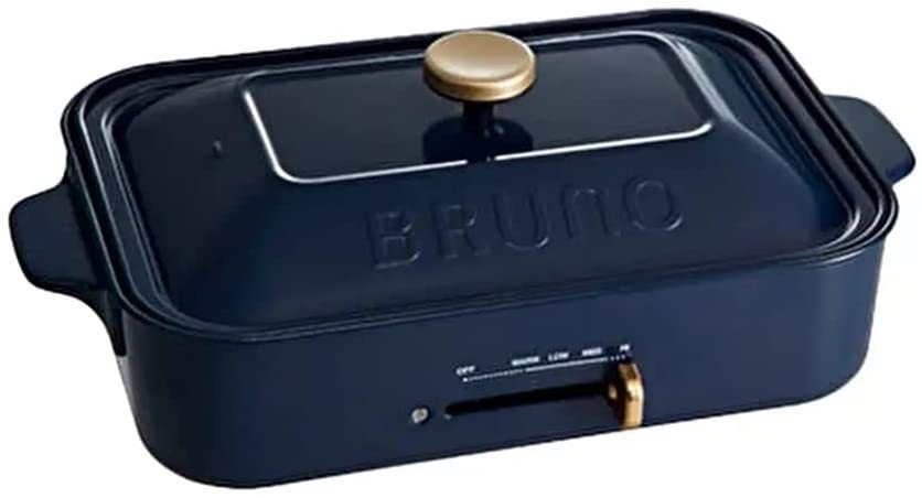 BRUNO BRUNO コンパクトホットプレート BOE021-NV （ネイビー）＋セラミックコート鍋 ホットプレートの商品画像