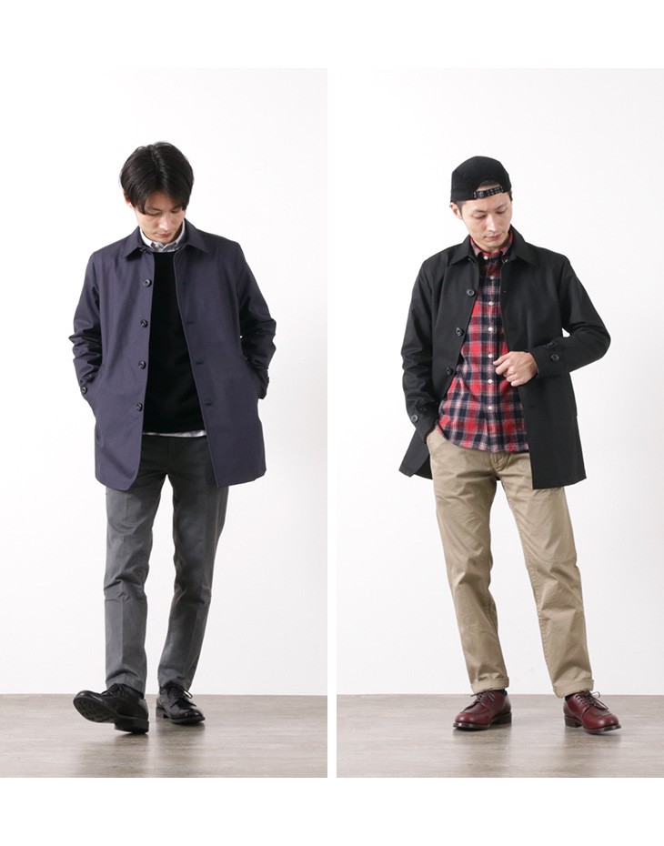 ROCOCO(ro here ) Ben tile Short bar color coat / turn-down collar coat / men's / made in Japan 