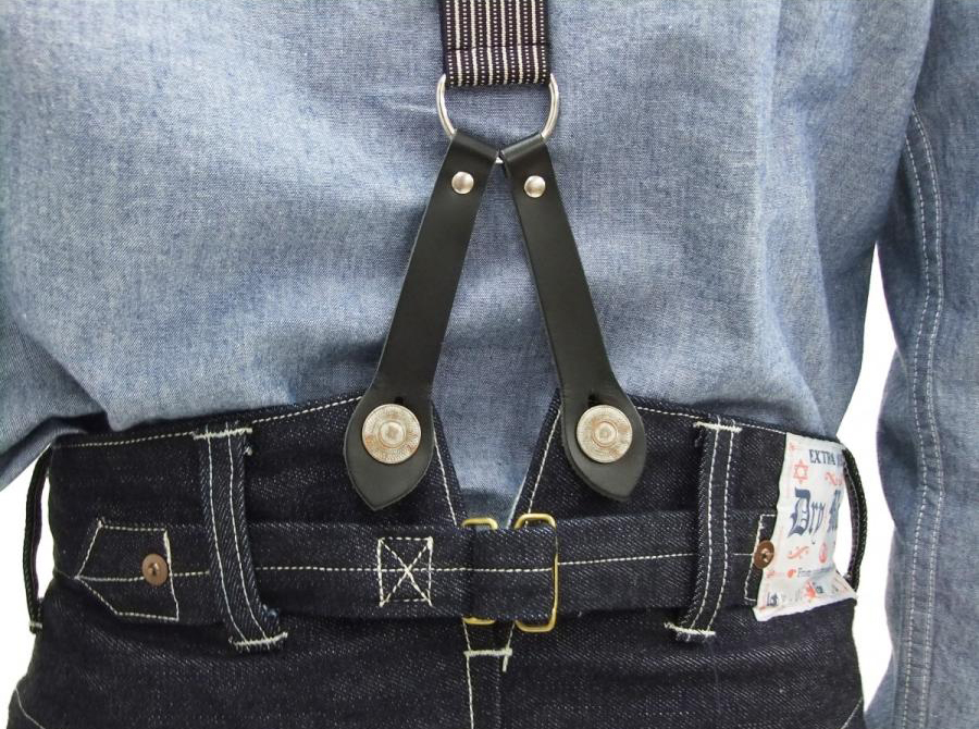 dry bo-nz suspenders leather button stop Dry Bonesro bust belt trousers hanging DSH-057 new goods 