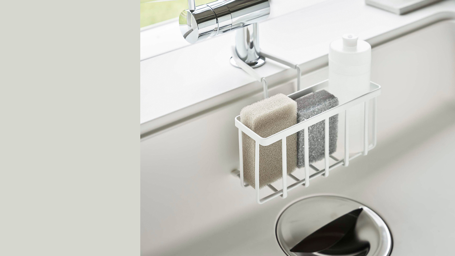 [ faucet .... storage holder tower ] Yamazaki real industry tower sponge holder detergent bottle ... storage sponge rack sponge put drainer yamazaki 5639 5640