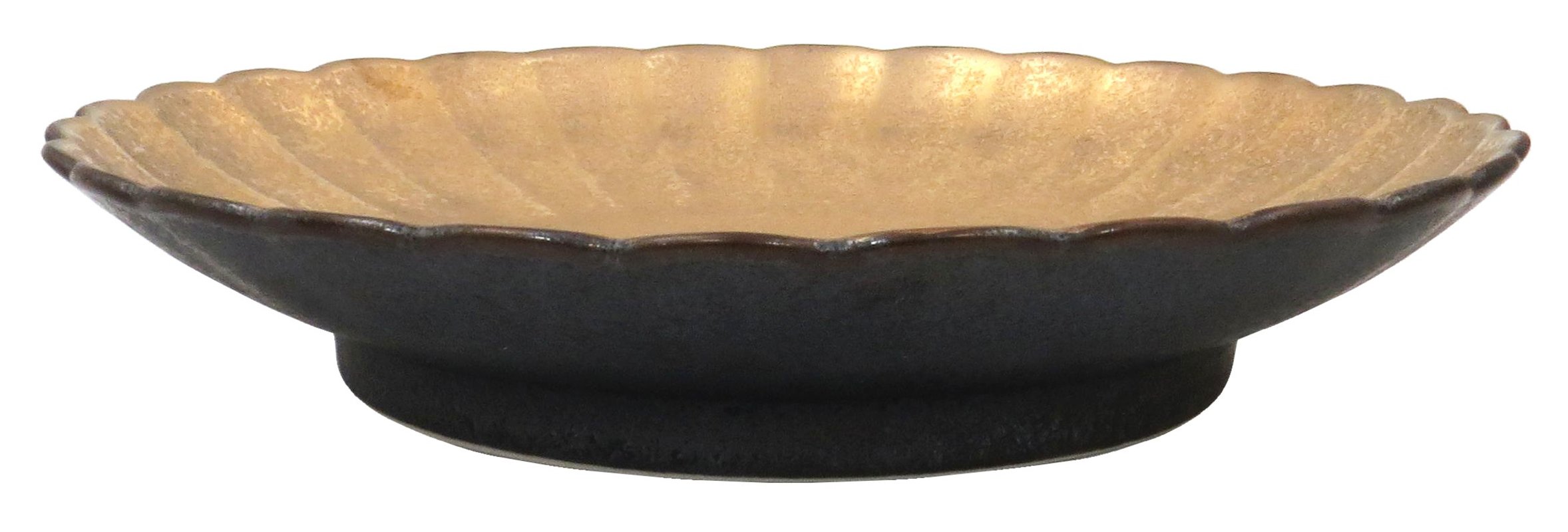  Arita ... kiln gold silver .. vessel .6 size plate black .. inside gold paint 467188-514