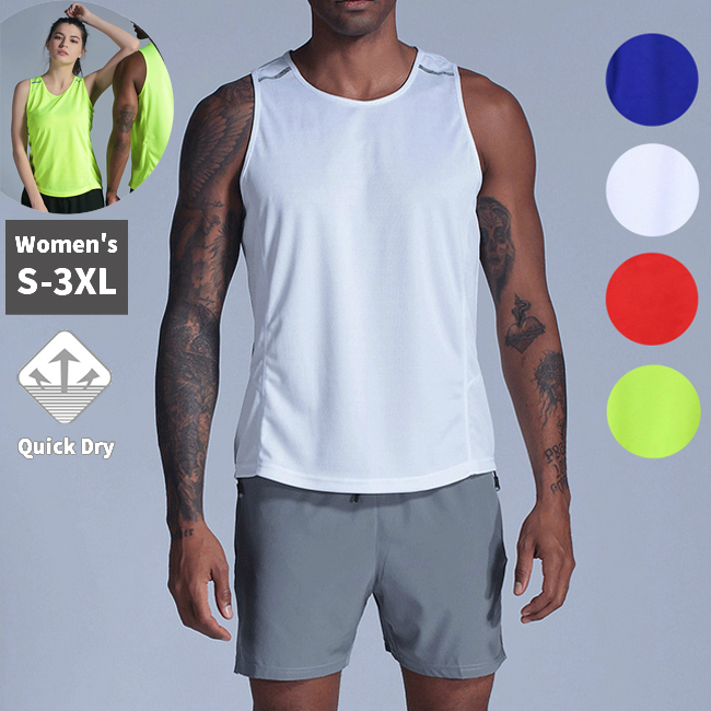  for summer sport tank top no sleeve running shirt men's lady's yoga fitness short sleeves speed .. marathon walking land 