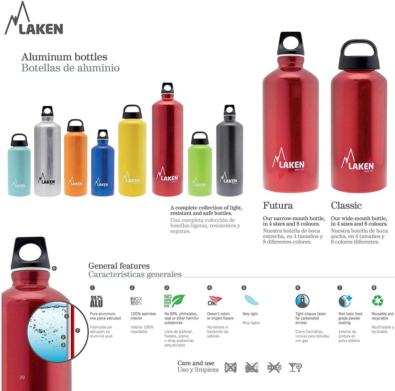 LAKEN(la- талон ) Classic голубой 0.75L PL-32A