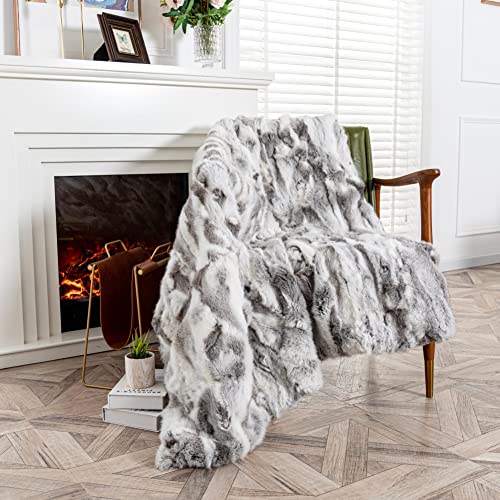  natural real rabbit fur slow blanket peruto luxury soft soft comfortable p Rush thick warm blanket [ parallel import ]