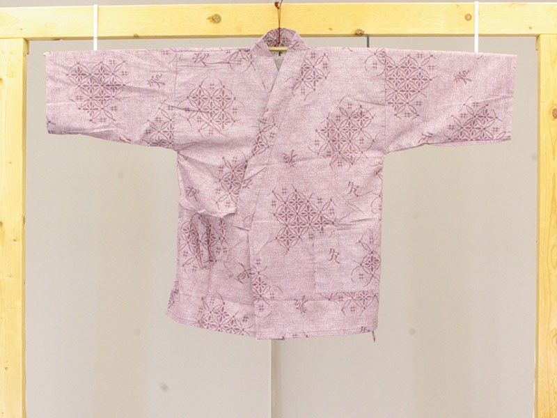  made in Japan yukata cloth Samue spring summer autumn winter pattern dark red free size 