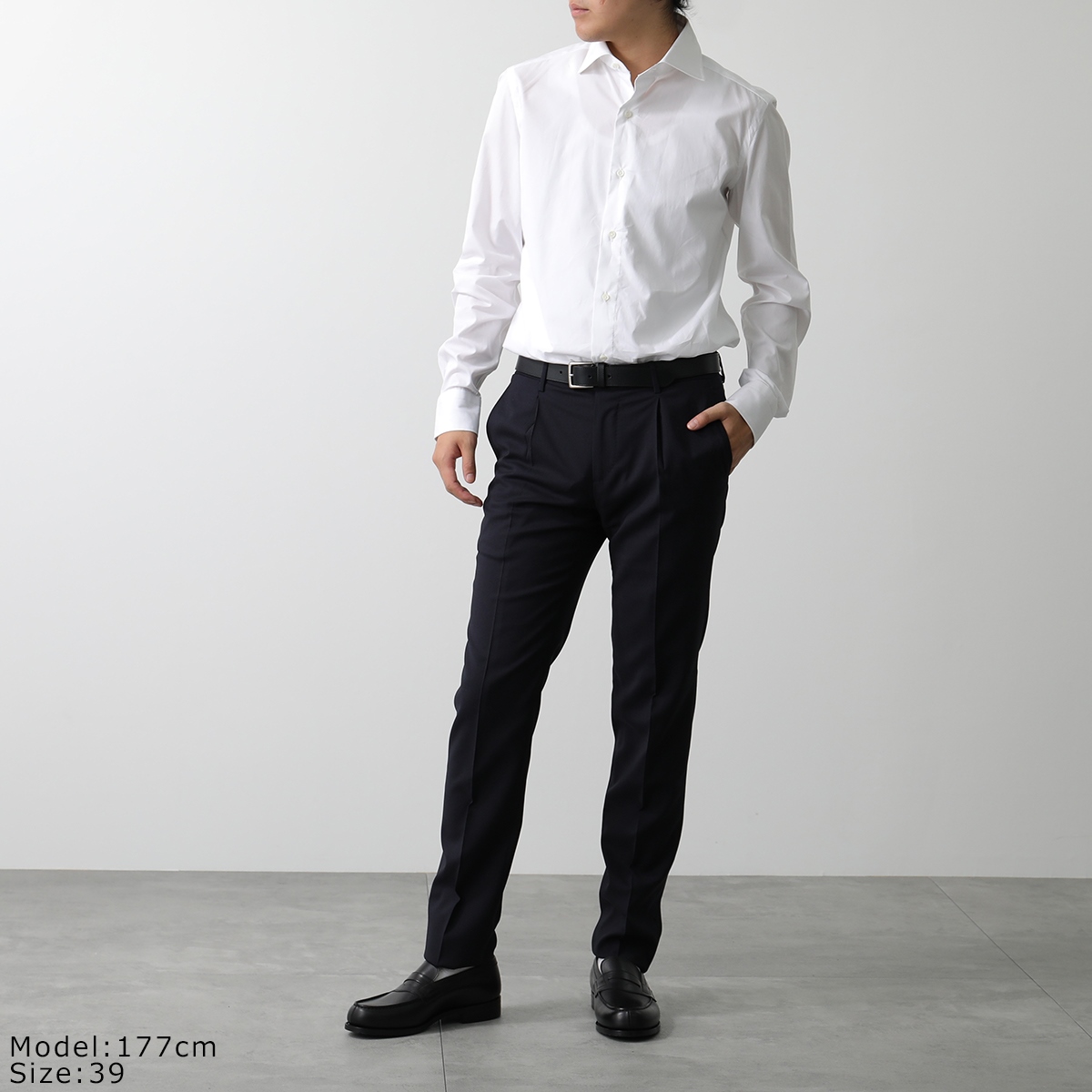 LUIGI BORRELLI Luigi Borrelli рубашка PS44140/EV LUCIANOru Cheer -no мужской хлопок po пудинг Semi-wide цвет длинный рукав цвет 2 цвет 