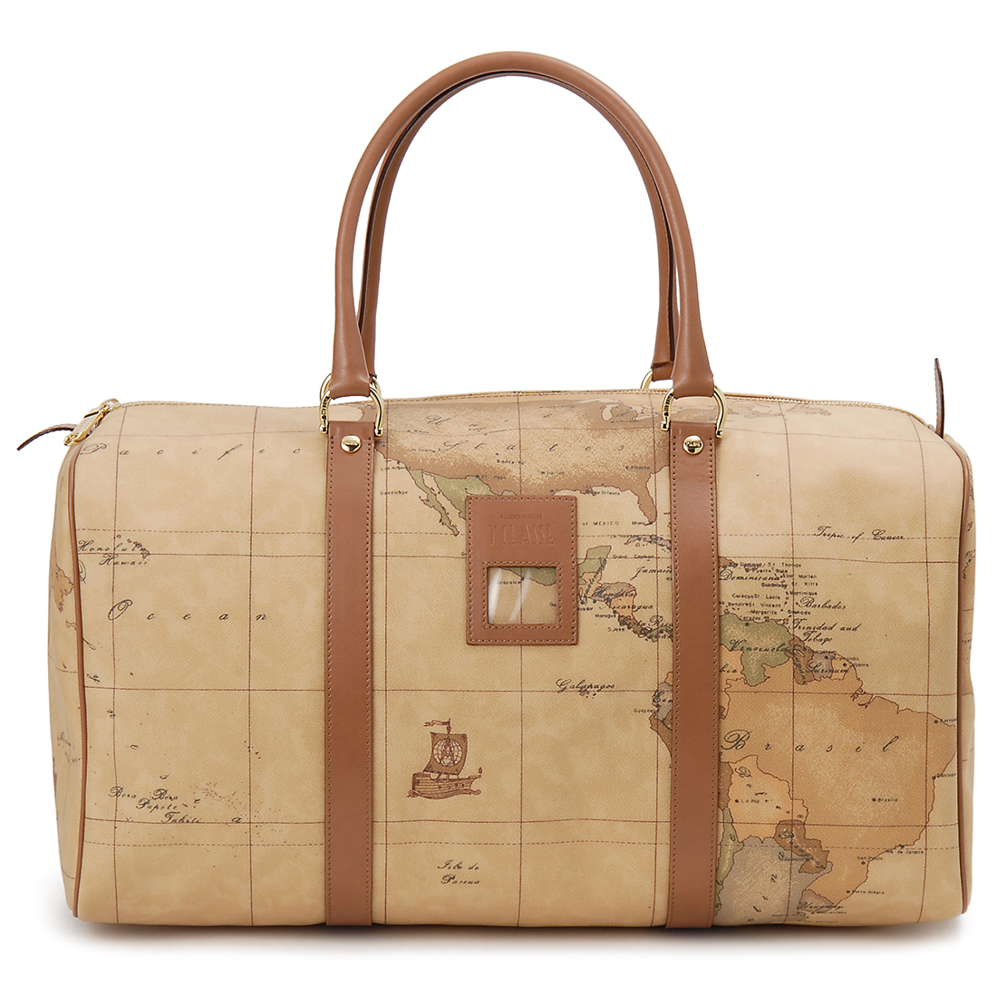 PLIMA CLASSE Prima Classe сумка "Boston bag" большая спортивная сумка Brown карта рисунок 8843 6000