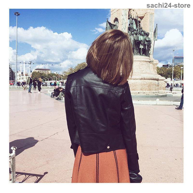  Double Rider's leather jacket lady's autumn winter leather jacket ... put on spring leather leather outer blouson outer beautiful . elegant 