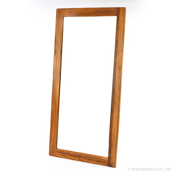 サンフラワーラタン チーク無垢材 ウォールミラー Q1800DMの商品画像