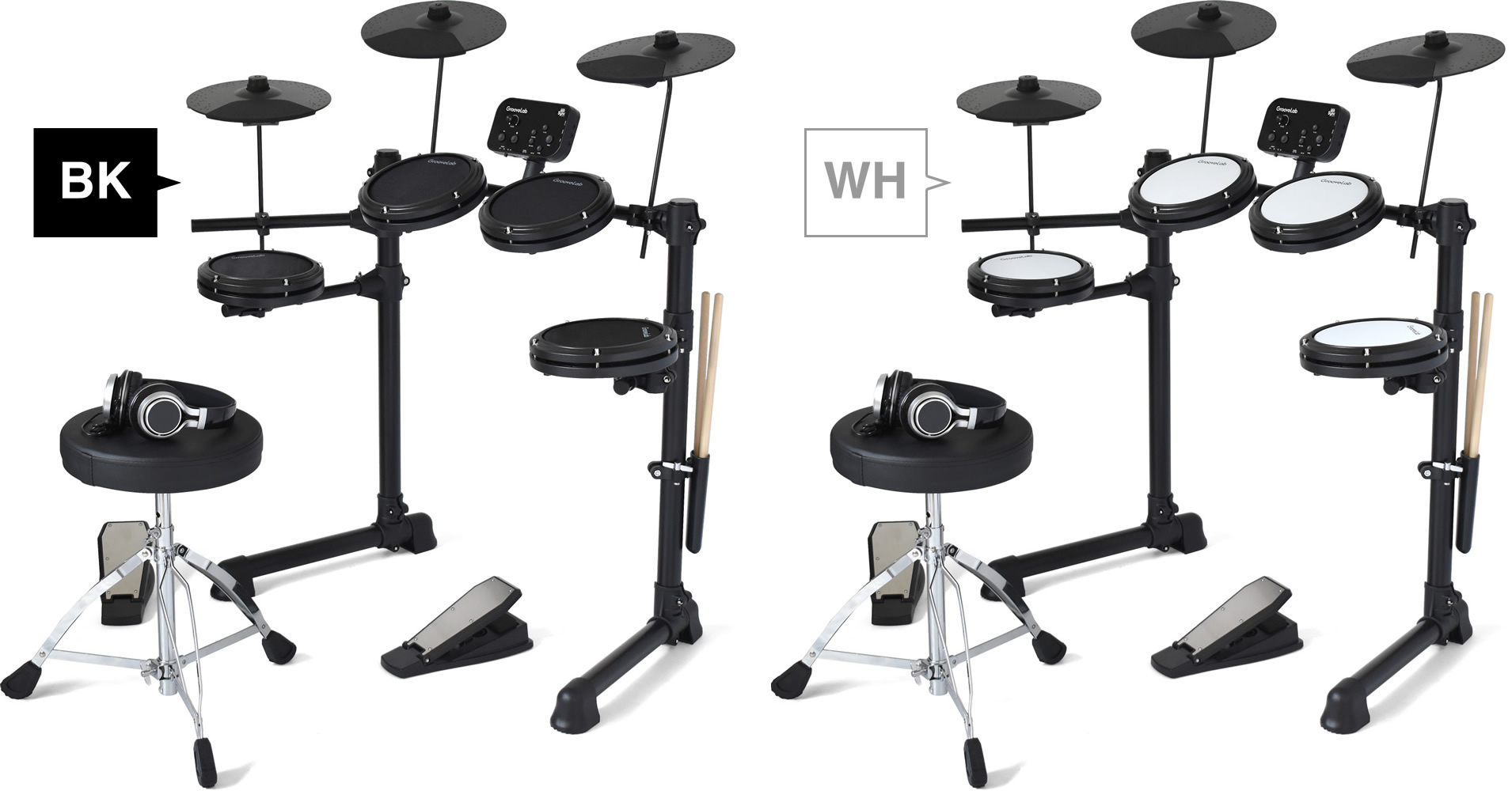  electronic drum set amplifier & cable set mesh pad specification GrooveLab HitSync GLHS-01 chair, headphone attaching [ folding beginner introduction digital GLHS01]