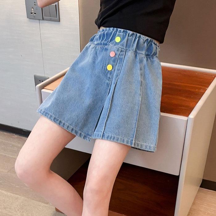  short pants Korea child clothes girl bottoms shorts Denim summer put on Kids Denim short pants pretty blue jeans pants short pants bottoms Western-style clothes 