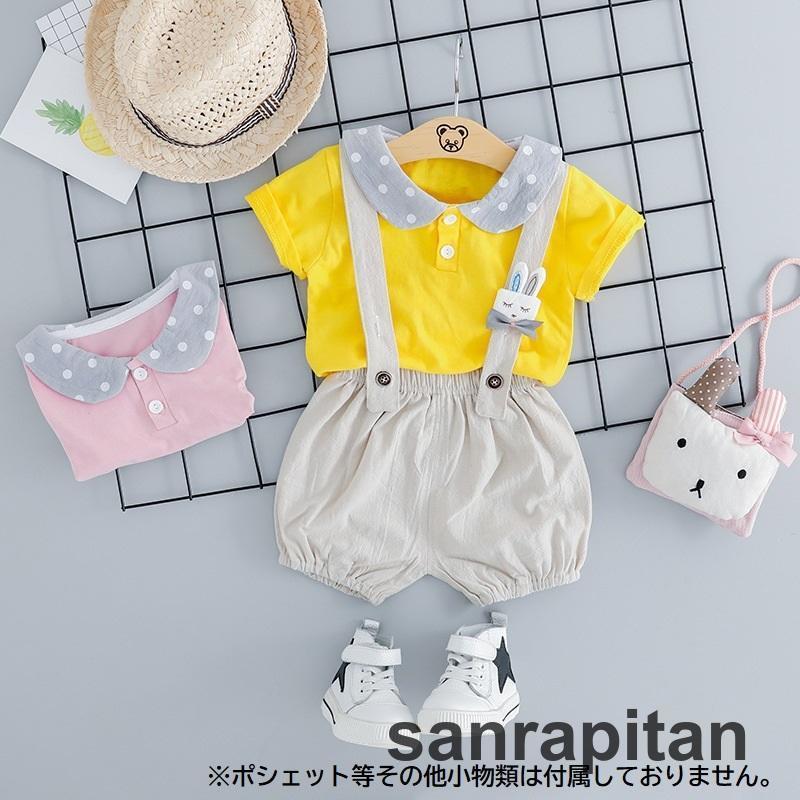  выставить ребенок baby Kids мужчина девочка короткий рукав укороченные брюки шорты cut and sewn комбинезон Peter Pan цвет подтяжки имеется полька-дот 