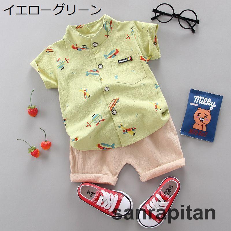  выставить рубашка шорты короткий хлеб baby Kids ребенок одежда верх и низ в комплекте принт Logo короткий рукав воротник-стойка передний открытие 2 позиций комплект tops 