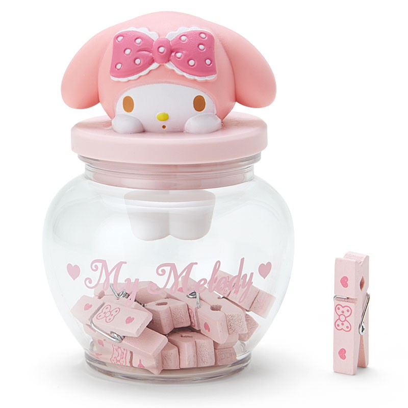 マイメロディ ケース入り木製クリップセット