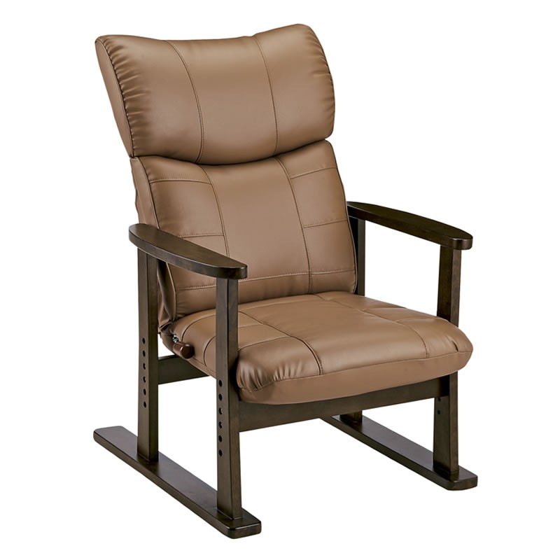 宮武製作所 大河 スーパーソフトレザー高座椅子 W685×D760～1250×H950～1070mm YS-D1800HR （ブラウン） 座椅子、高座椅子の商品画像