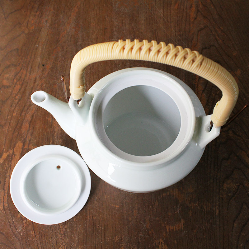 cream simple 5 number earthenware teapot ( handle attaching )/ white tableware small teapot pot Japanese-style tableware Mino . white plain natural simple tea strainer 