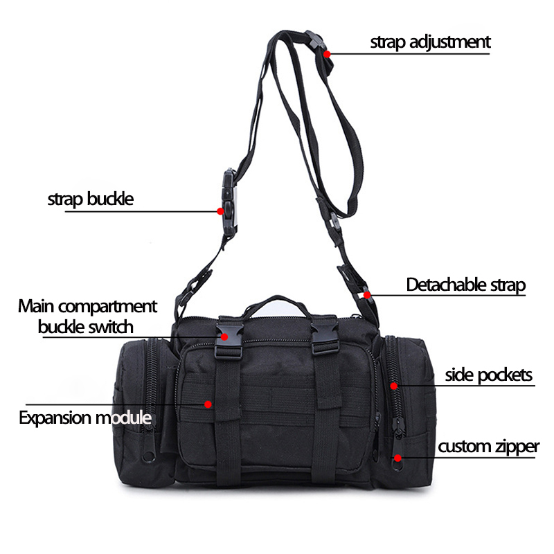  lock type D type kalabina attaching [COMBATRON](3 color ) MOLLE correspondence military 4WAY Tacty karu waist bag road bike belt bag shoulder bag 