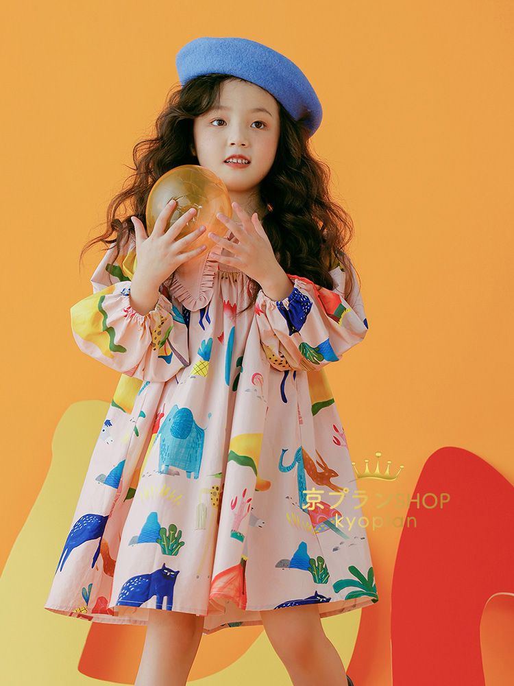  ребенок одежда One-piece Kids девочка длинный рукав One-piece весна одежда Корея ребенок одежда ребенок платье dress детская одежда детская одежда .. sama модный симпатичный casual новый товар 140cm