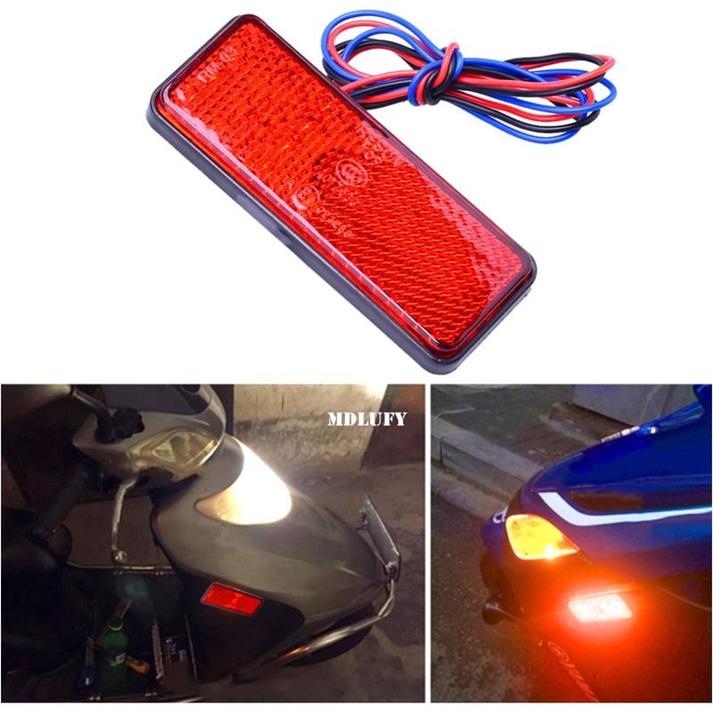 MDLUFY отражатель LED рефлектор 12v маленький тормоз LED указатель поворота синхронизированный возможность боковой маркер (габарит) 24 полосный красный линзы re