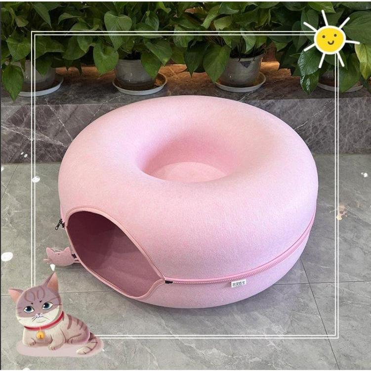  doughnuts type cat tunnel ... felt made pet bed dome type cat cat house tunnel .. house toy pet sofa . floor house . cat 