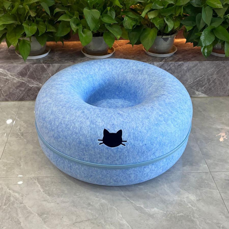  doughnuts type cat tunnel ... felt made pet bed dome type cat cat house tunnel .. house toy pet sofa . floor house . cat 